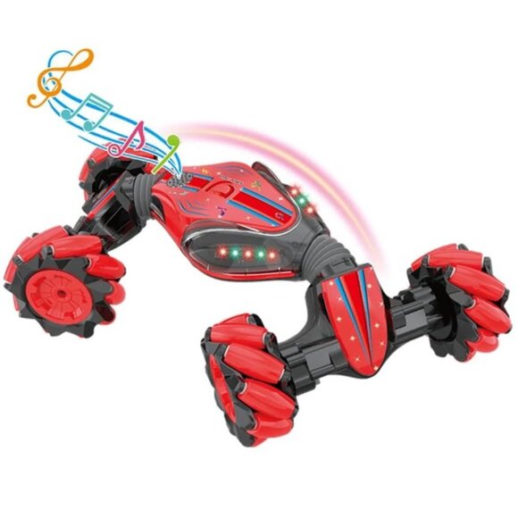 Red Gesture Sensing Traverse Crab Dancing Stunt Car with Lights, Music - Picture 11 of 14